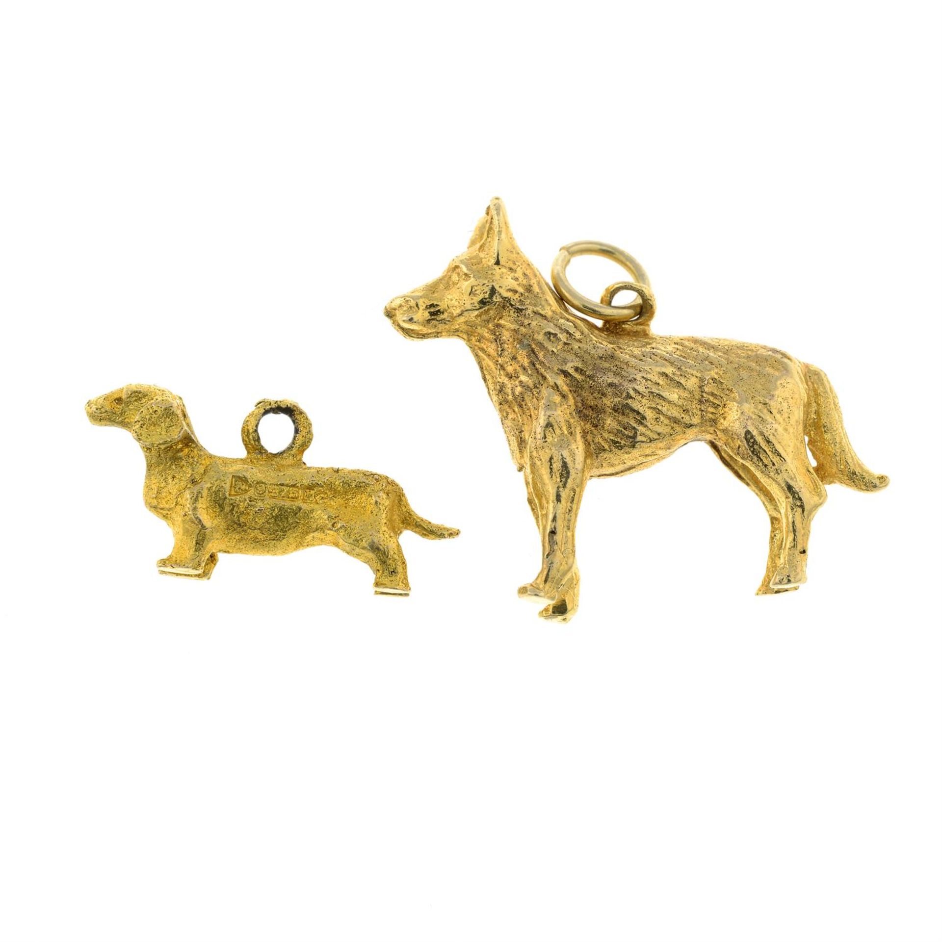 Two 9ct gold dog charms. - Image 2 of 2