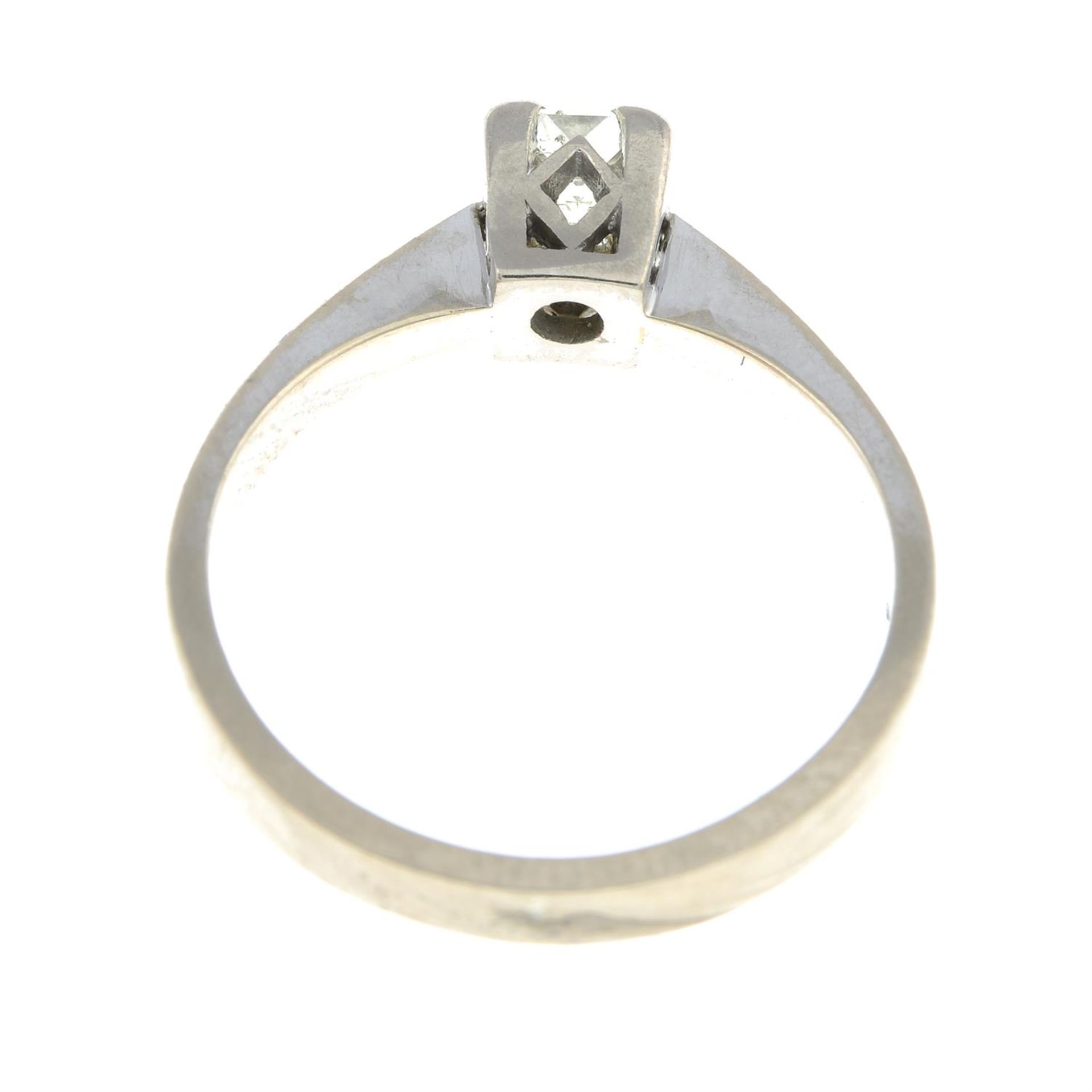 An 18ct gold square-shape diamond single-stone ring. - Image 2 of 2