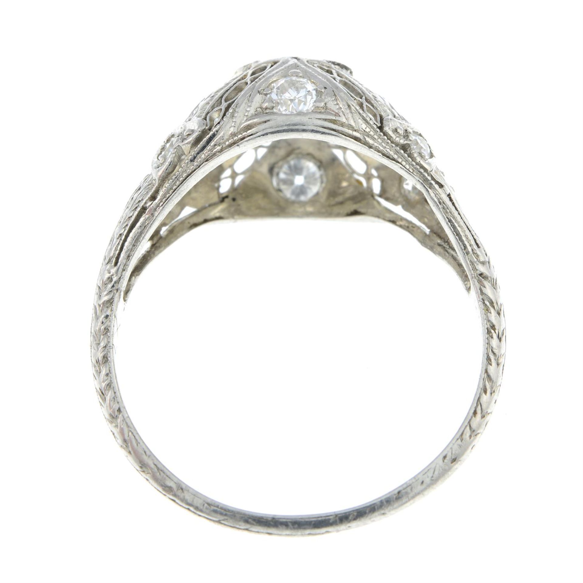 A brilliant-cut diamond openwork ring, with diamond accents. - Image 2 of 2