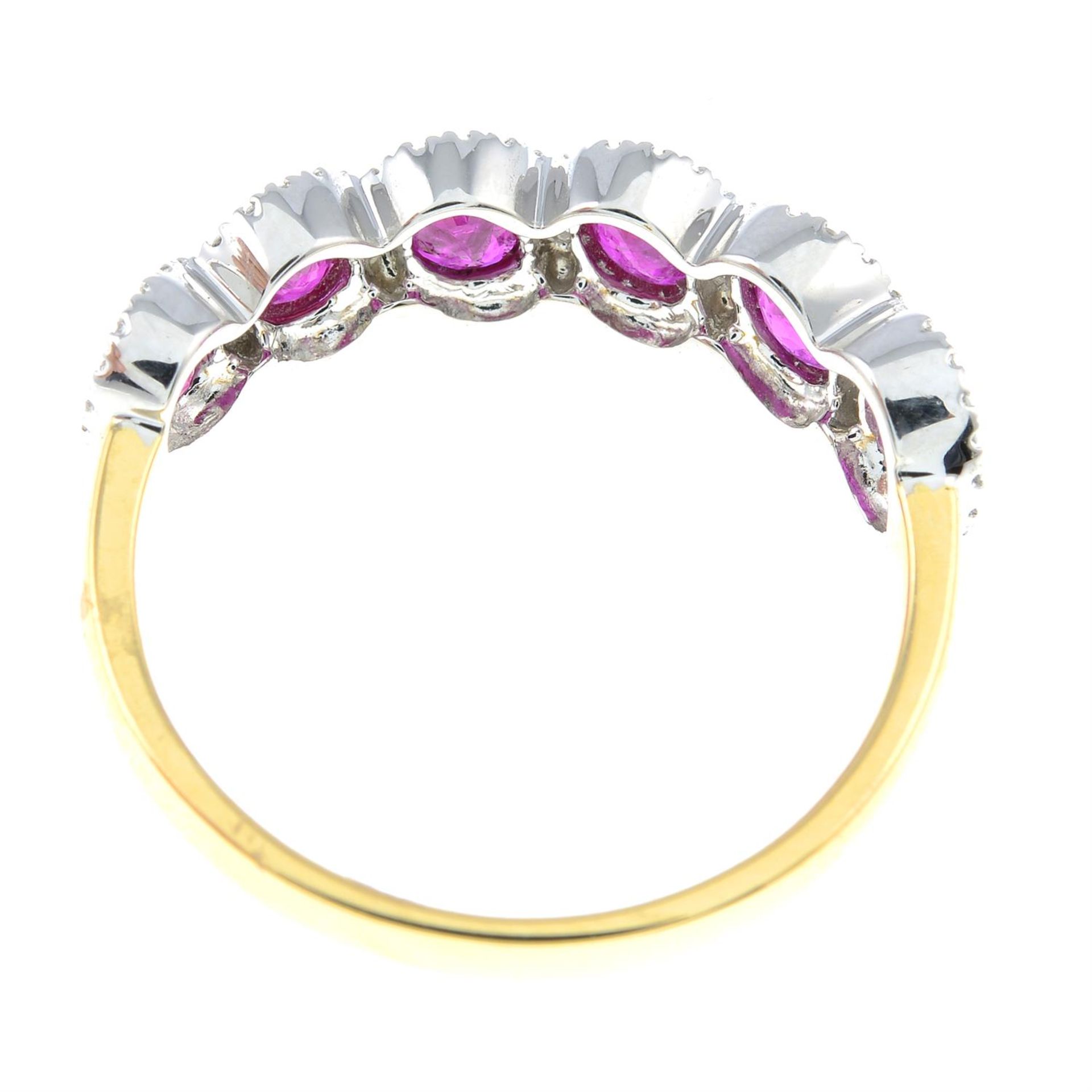 An 18ct gold ruby and pavé-set diamond dress ring. - Image 2 of 2