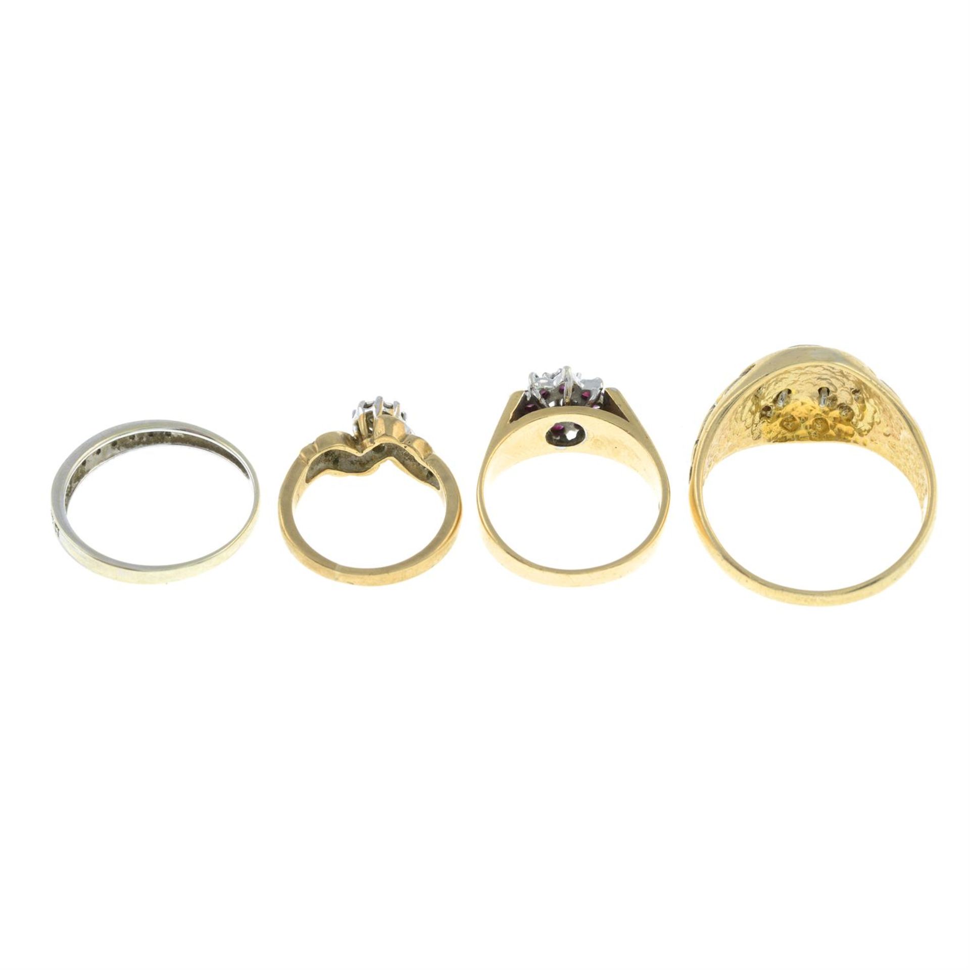 Four 9ct gold gem-set rings. - Image 2 of 2