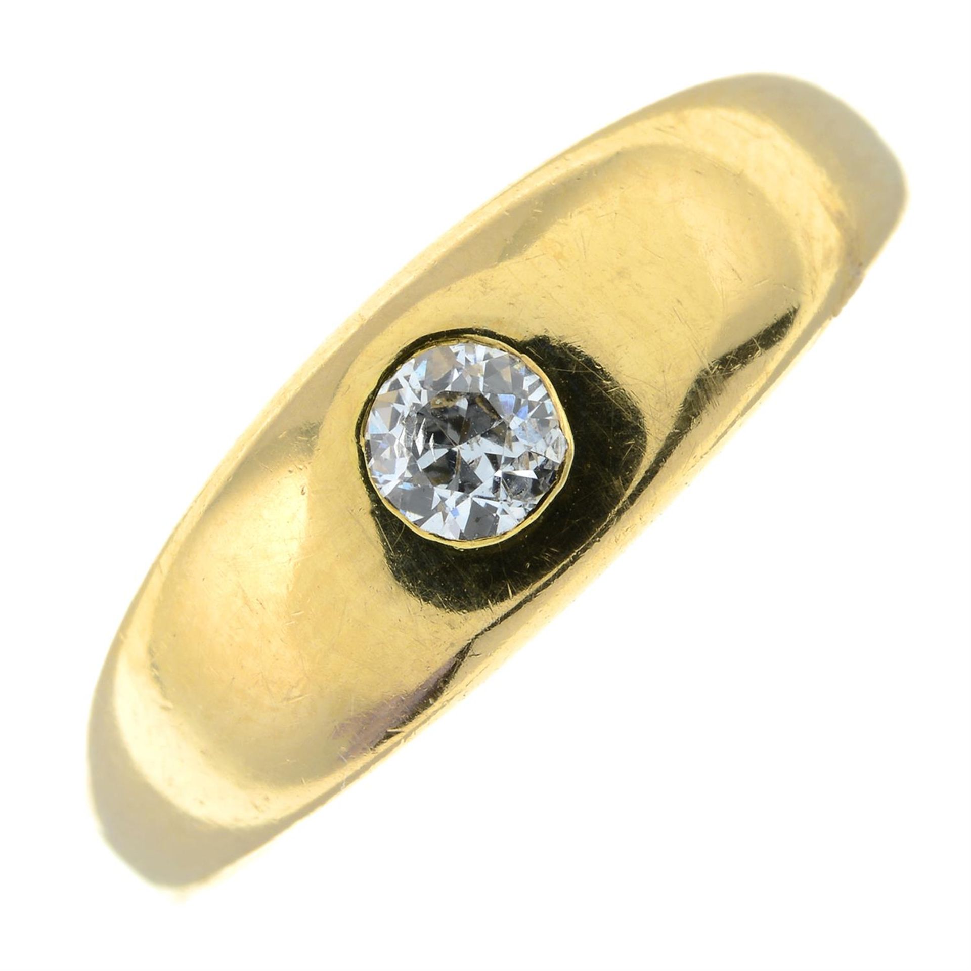 An early 20th century 18ct gold old-cut diamond single-stone ring.