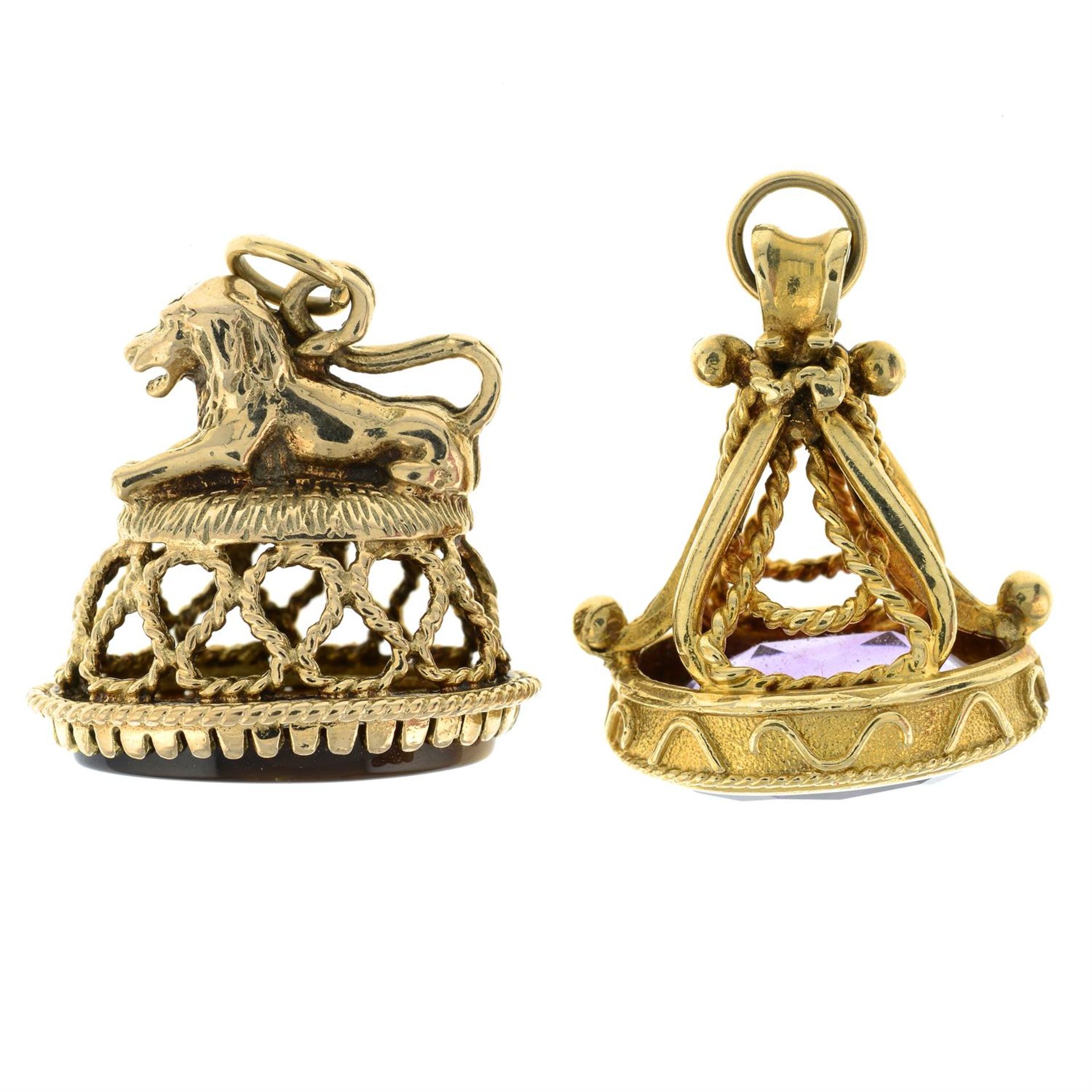 Two 9ct gold fob seals. - Image 2 of 2