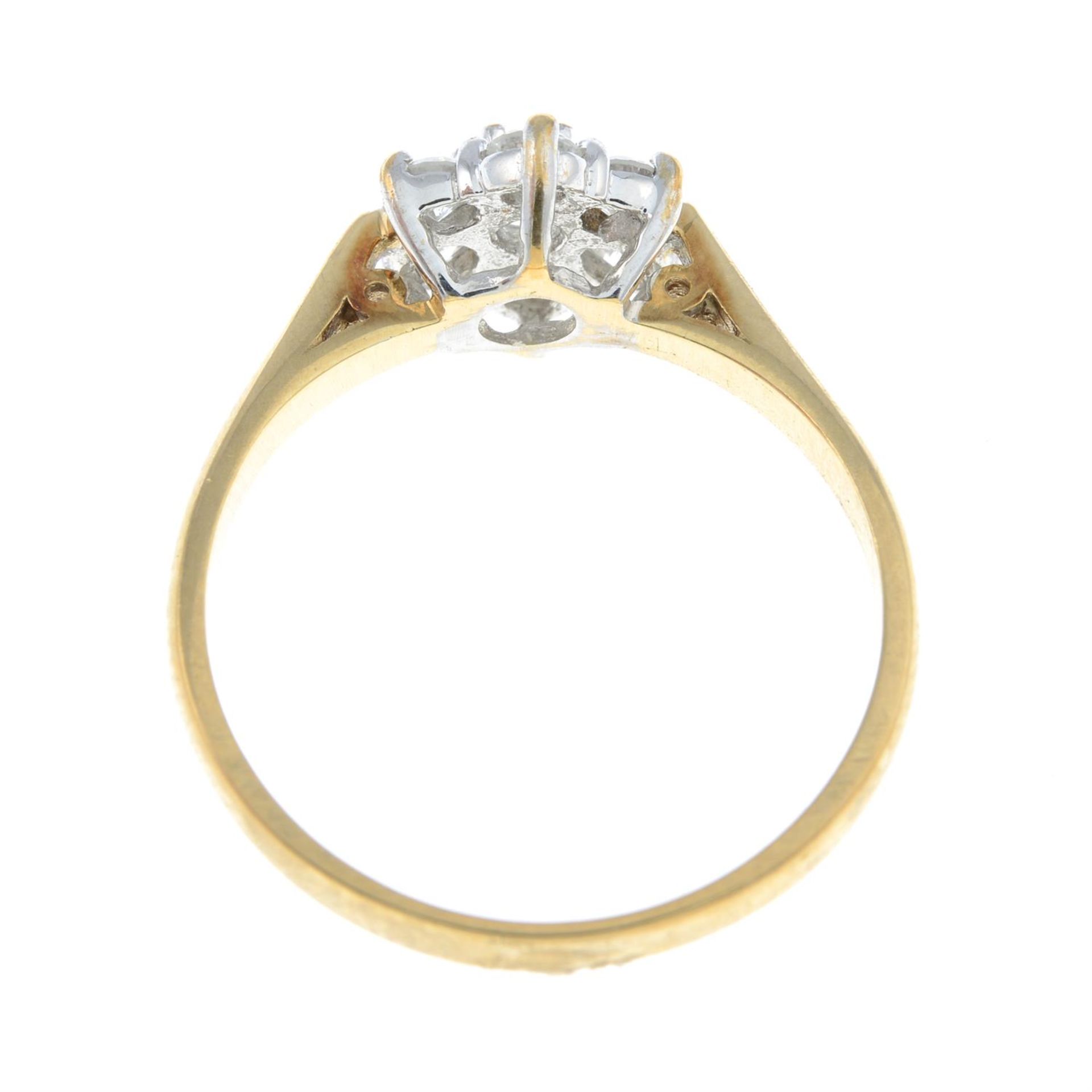 A 9ct gold brilliant-cut diamond floral cluster ring. - Image 2 of 2