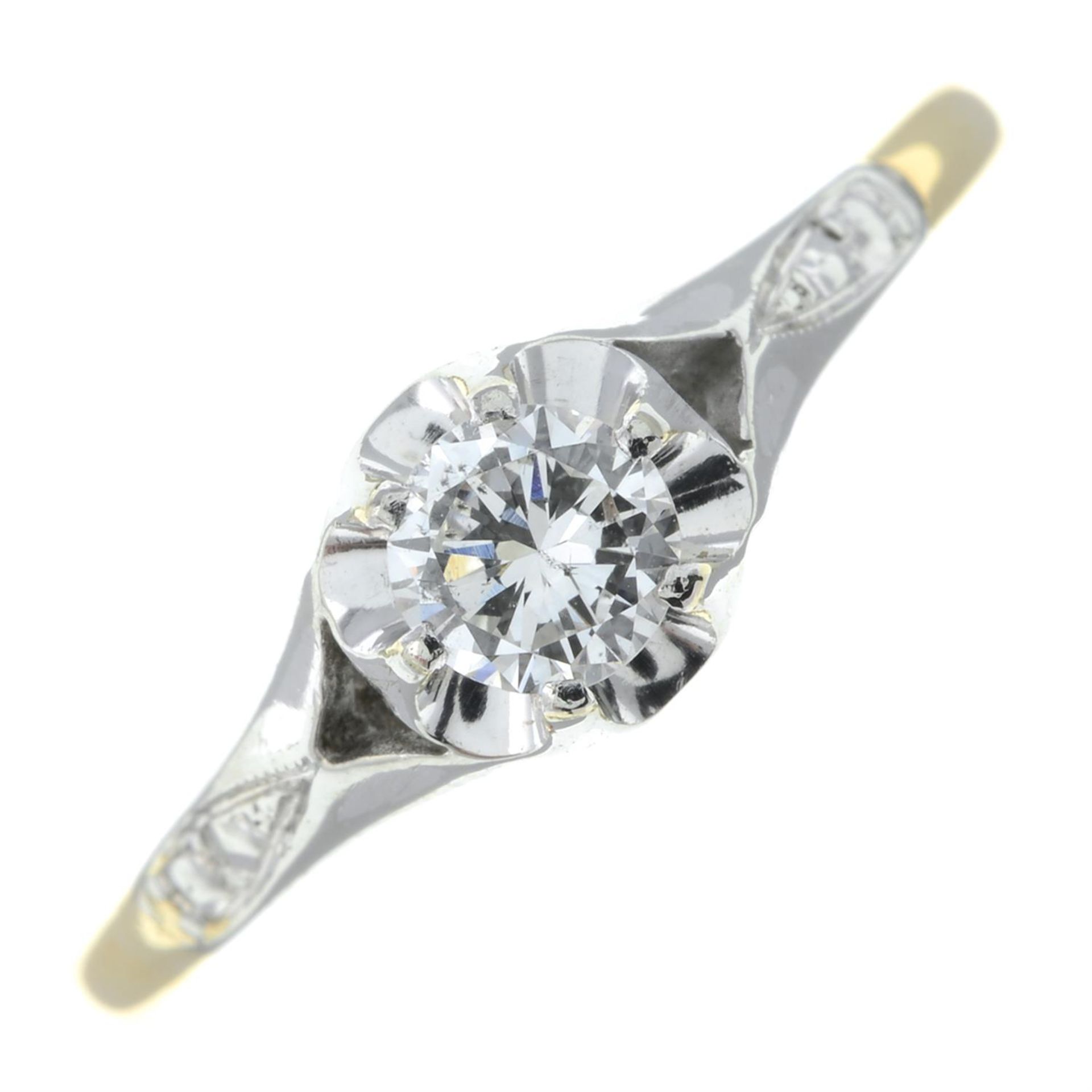 An illusion-set diamond single-stone ring.