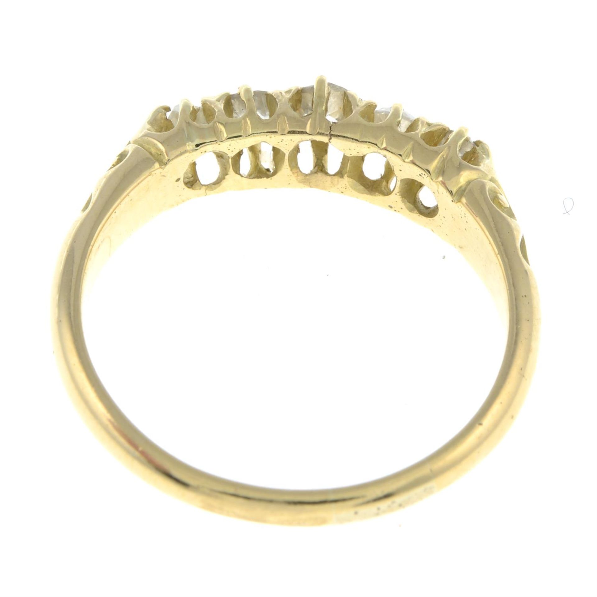 An early 20th century 18ct gold old-cut diamond five-stone ring. - Image 2 of 2