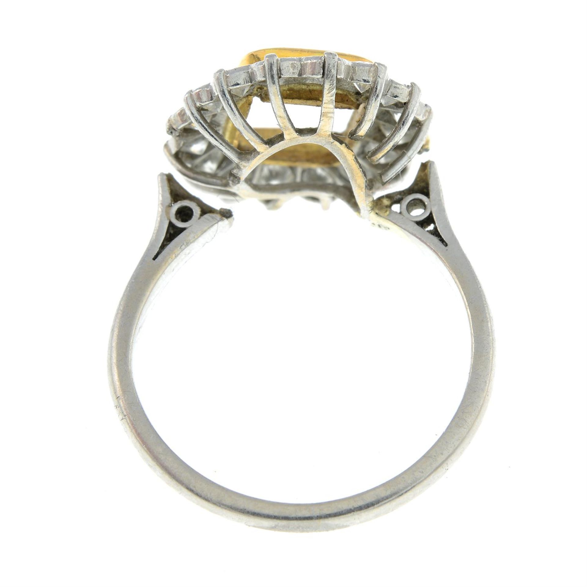 A diamond cluster ring mount, for rectangular-shape stone. - Image 2 of 2