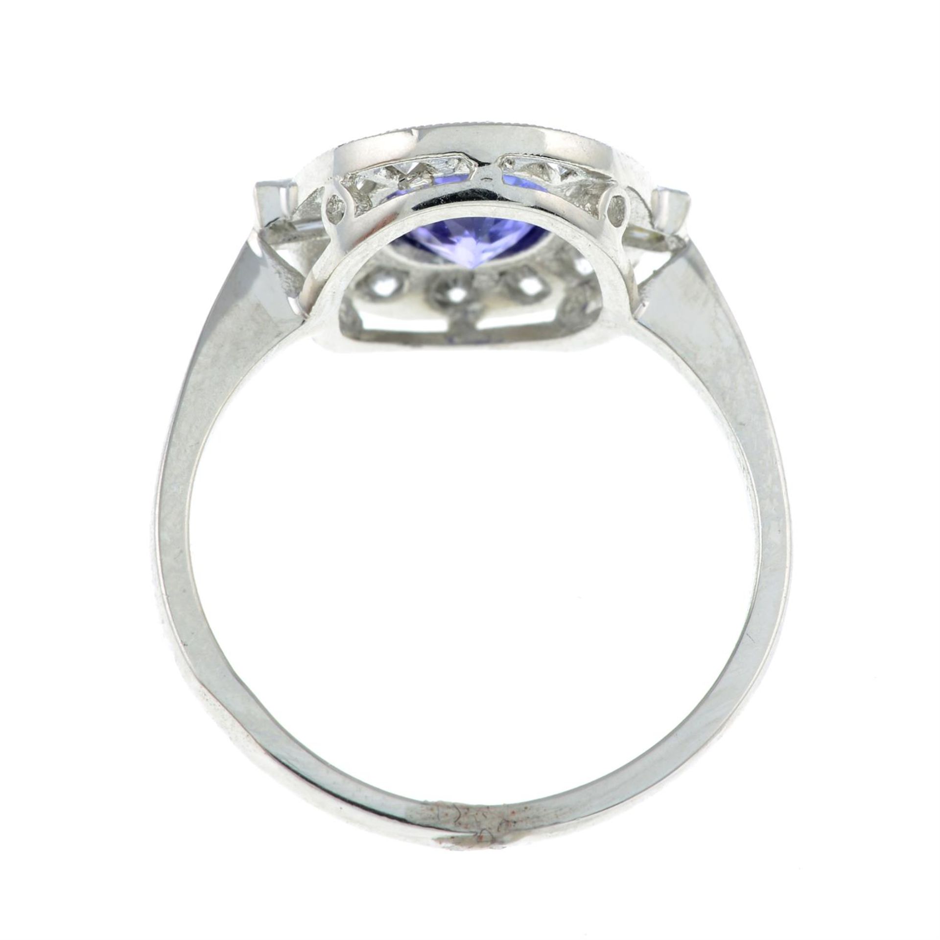 A tanzanite and diamond dress ring. - Image 2 of 2