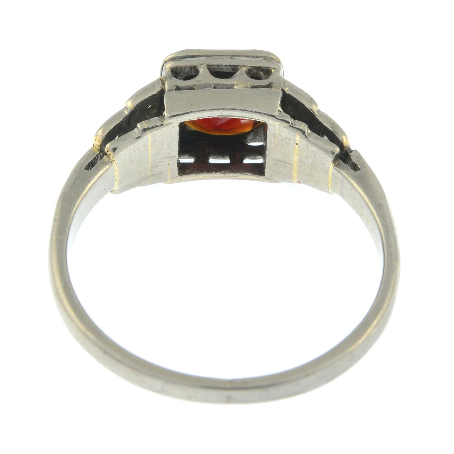 A garnet and single-cut diamond dress ring. - Image 2 of 2