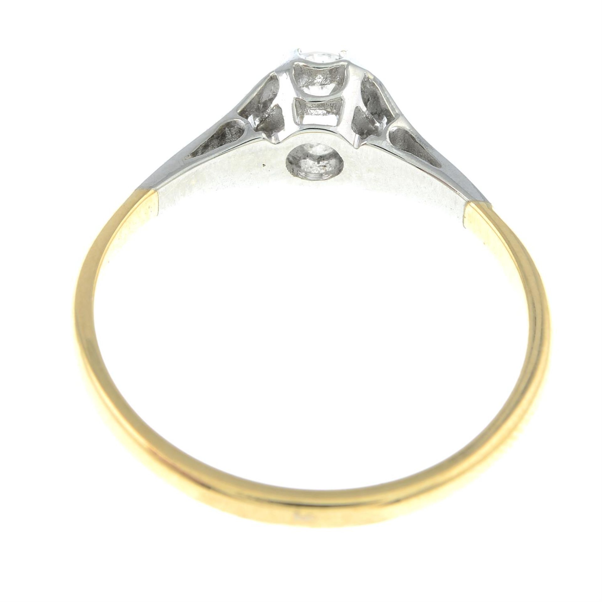 An illusion-set diamond single-stone ring. - Image 2 of 2