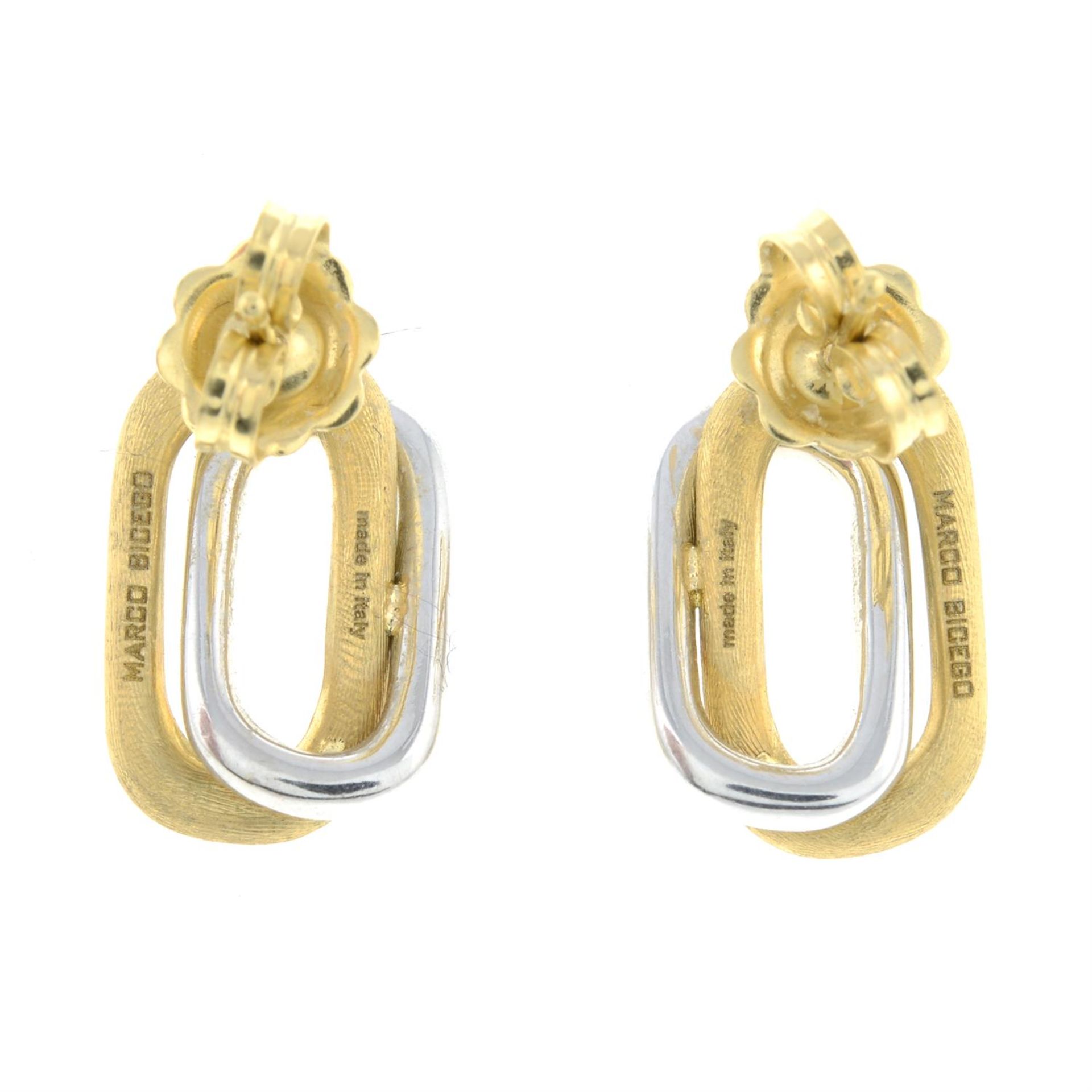 A pair of 18ct gold pavé-set diamond rectangular earrings, by Marco Bicego. - Image 2 of 2