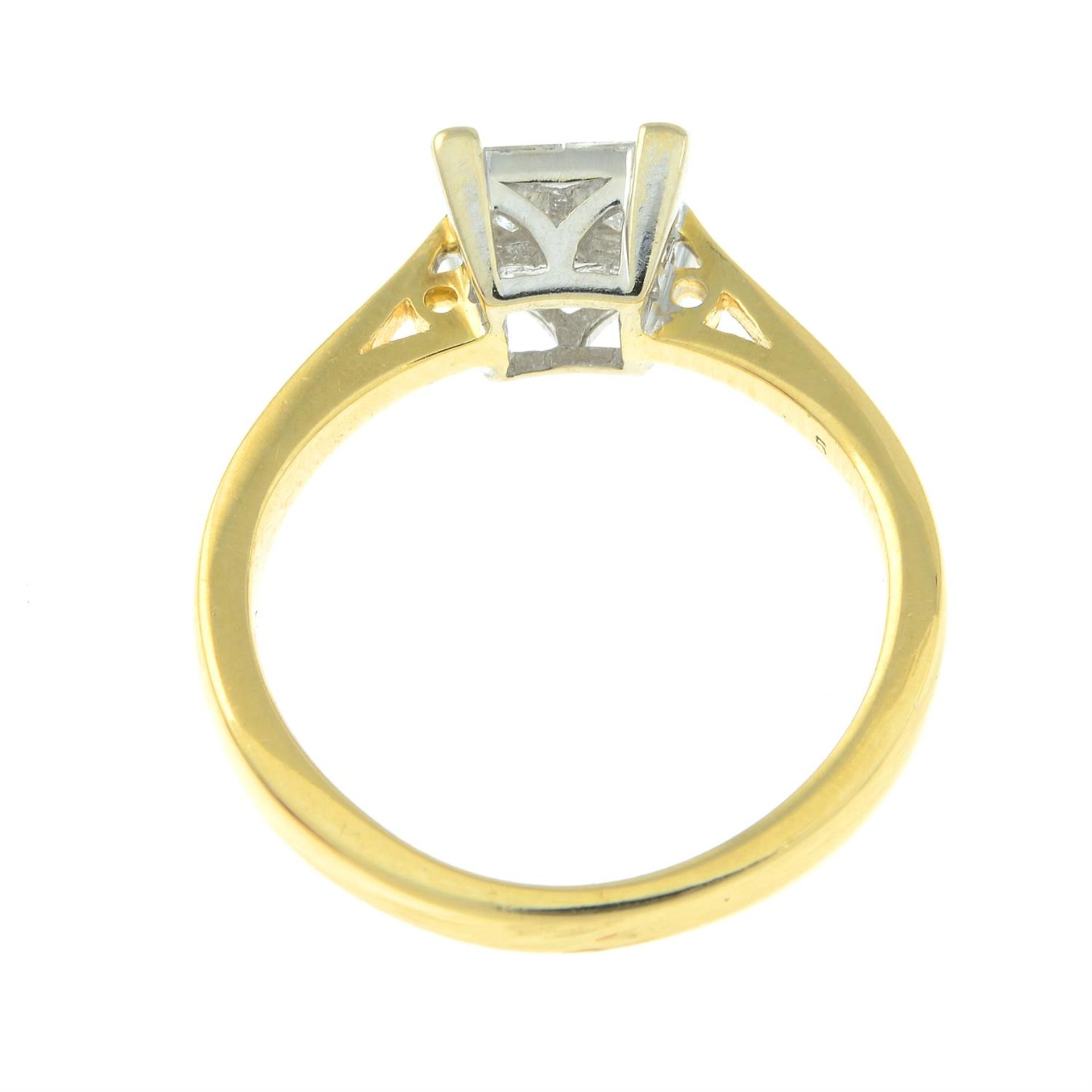 An 18ct gold square-shape diamond quatrefoil cluster ring. - Image 2 of 2
