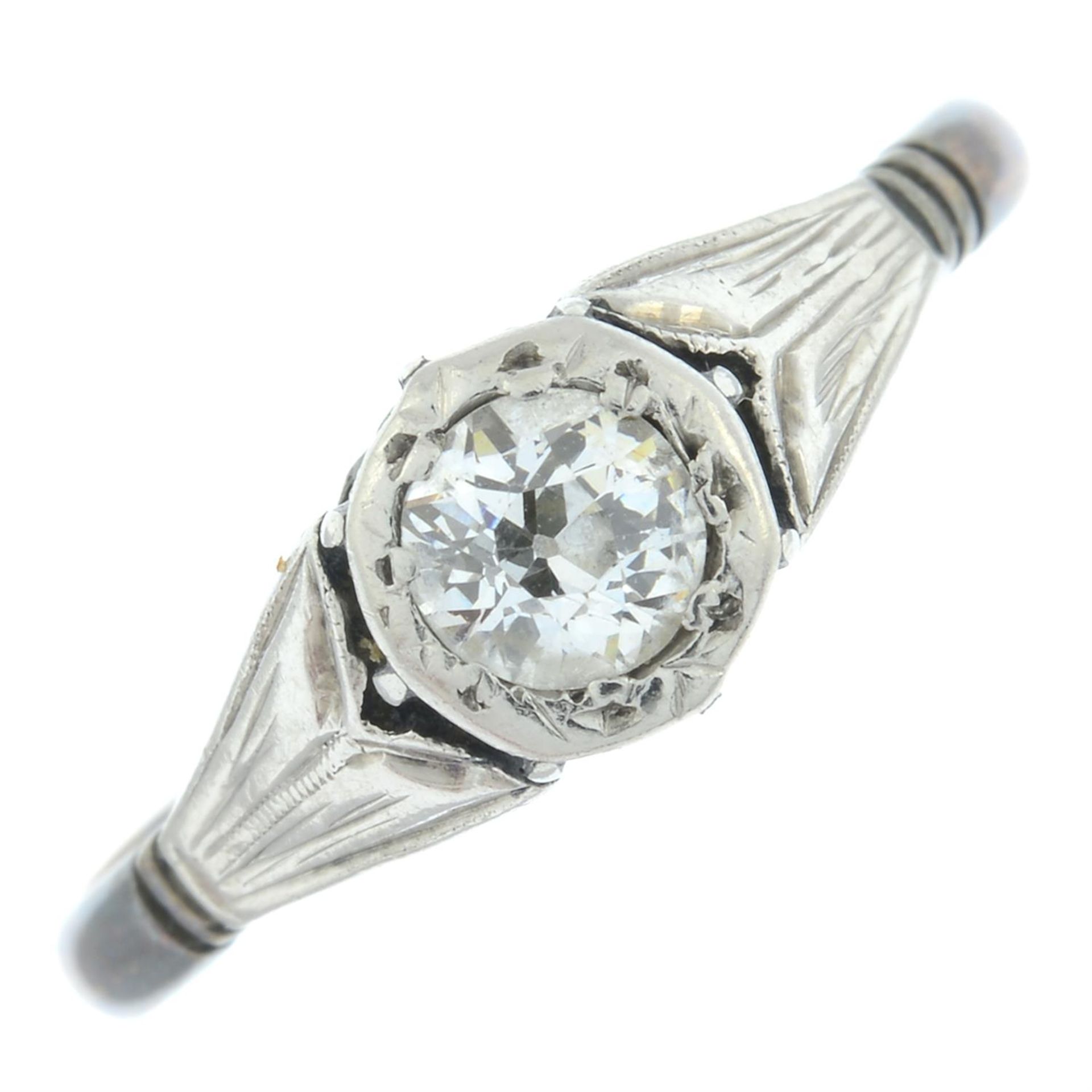 A mid 20th century 18ct gold old-cut diamond single-stone ring.