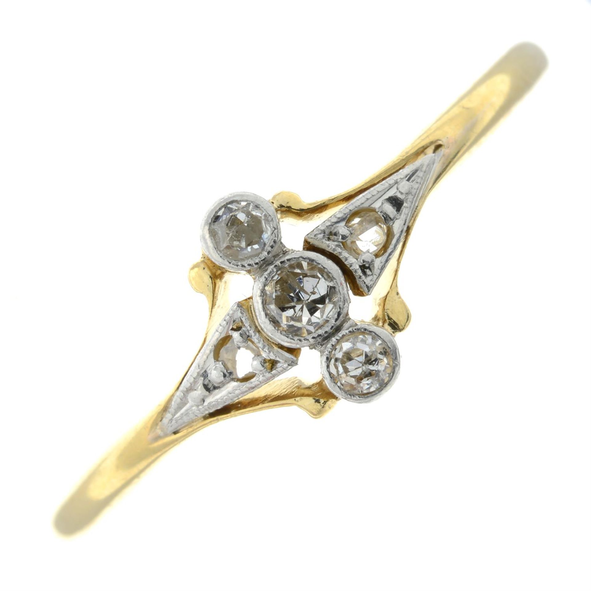An early 20th century 18ct gold diamond dress ring.