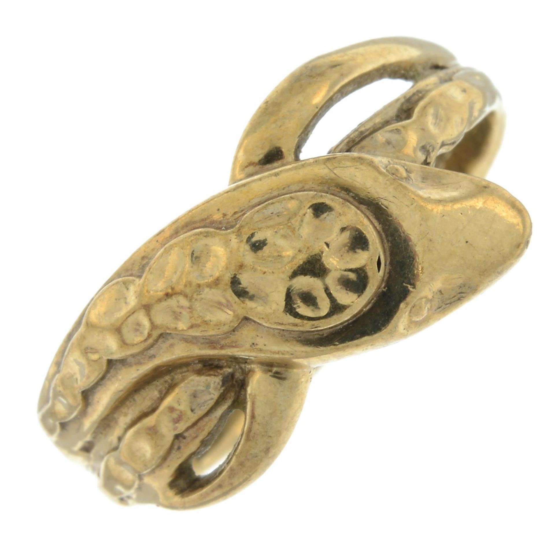 A 9ct gold snake ring.