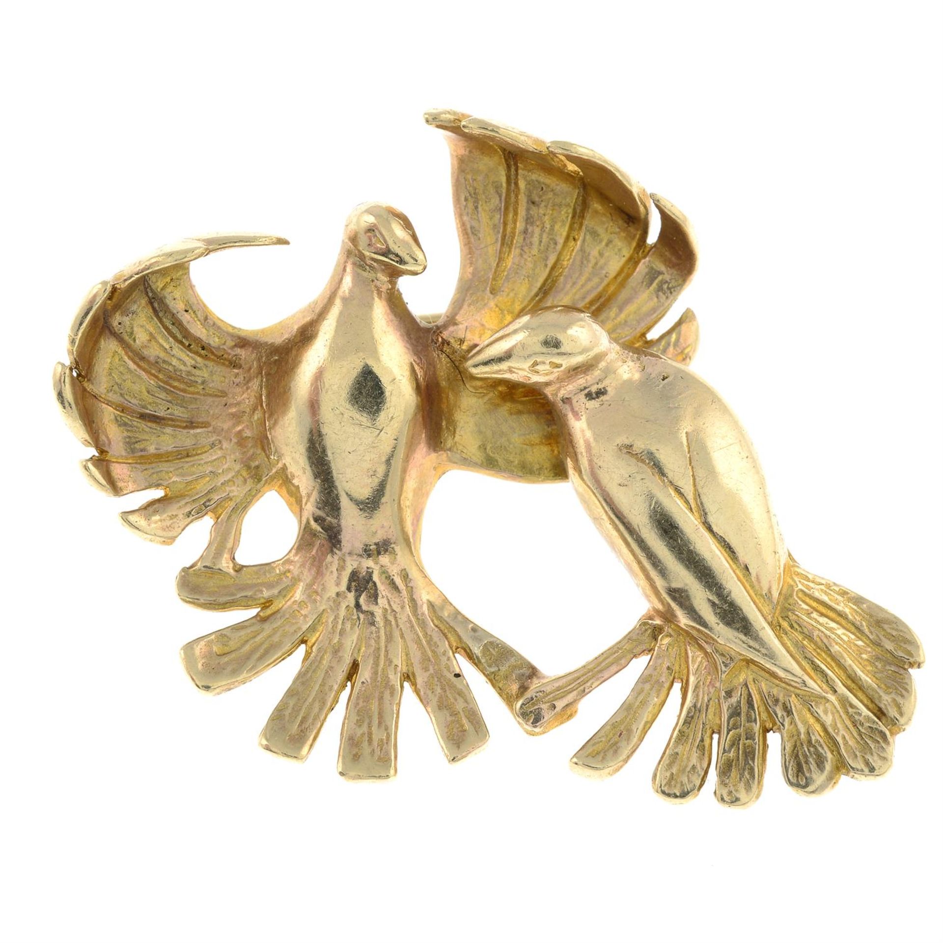 A 9ct gold bird brooch, by Ivan Tarratt.