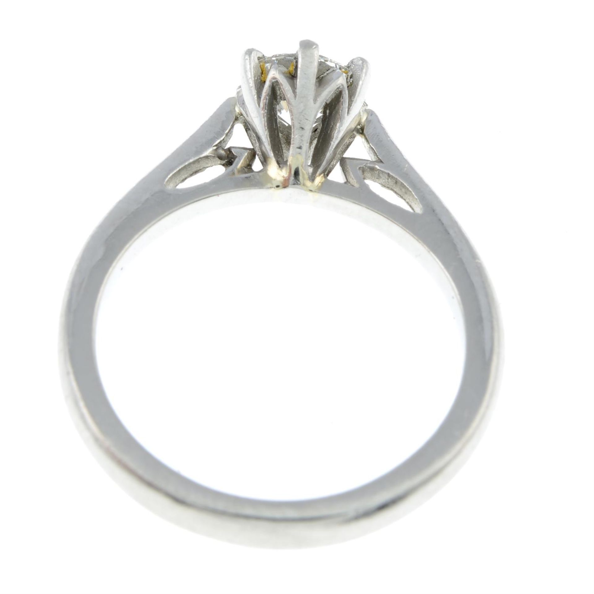 A platinum brilliant-cut diamond single-stone ring. - Image 2 of 2