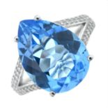 A blue topaz and colourless zircon dress ring.