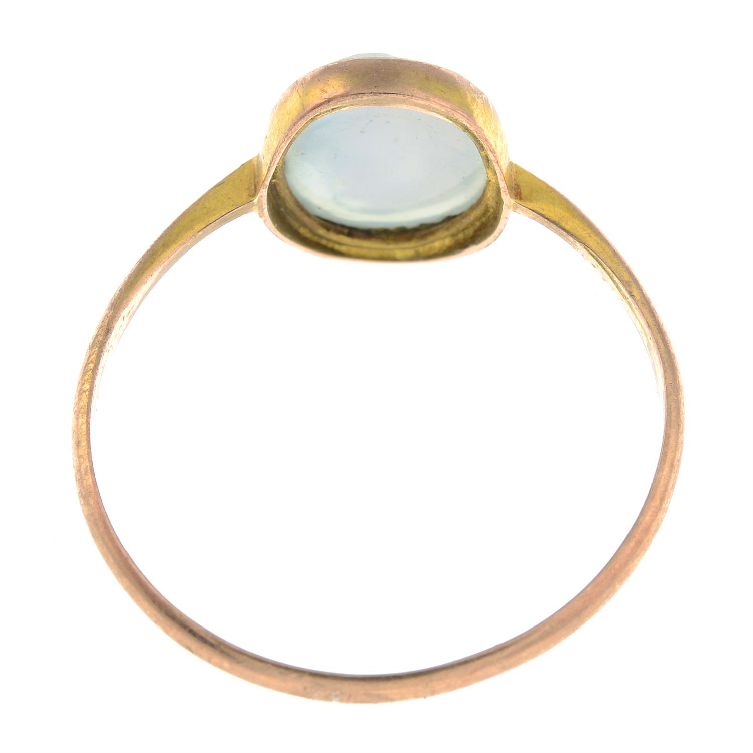 A mid 20th century 9ct gold chalcedony cameo single-stone ring. - Image 2 of 2