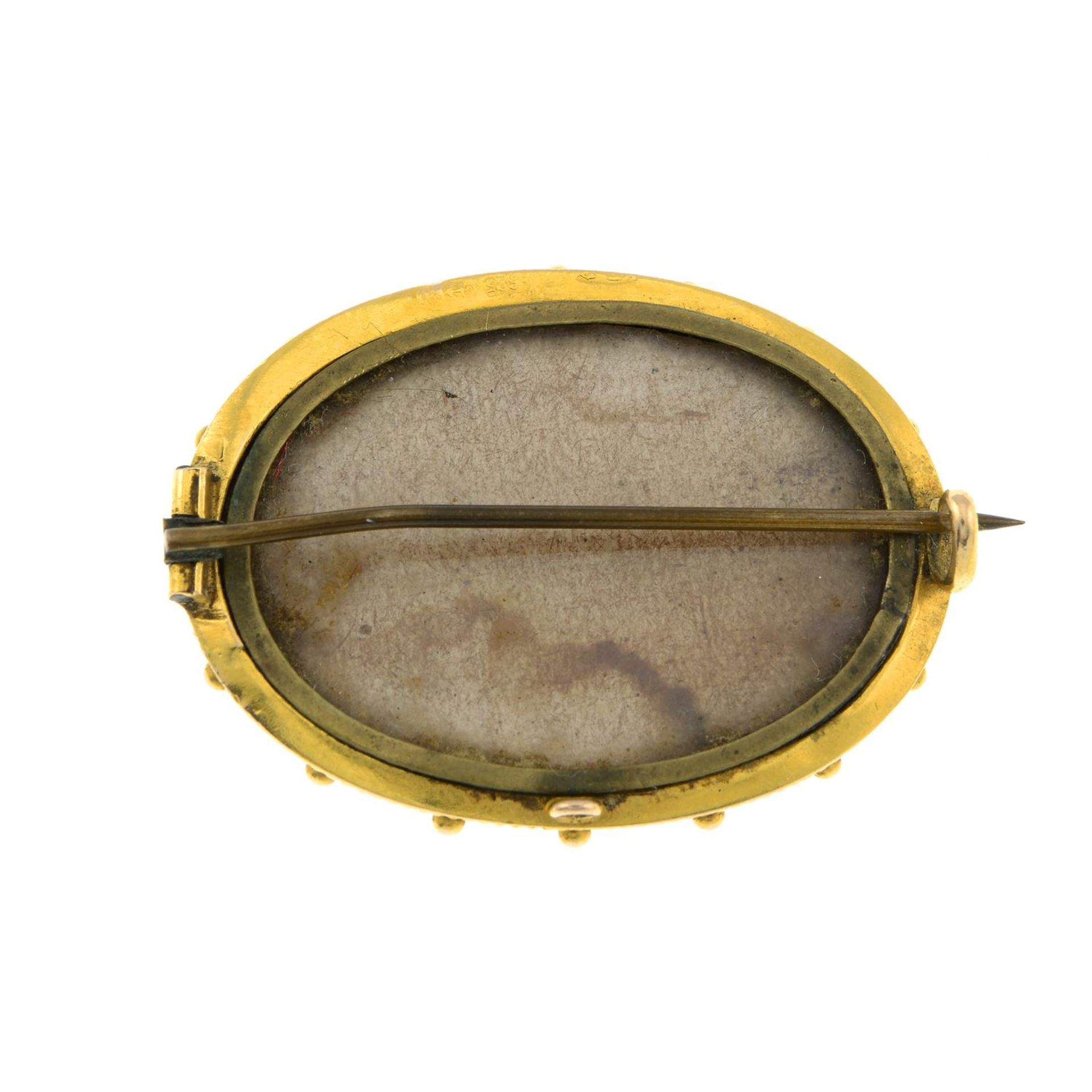 A late Victorian 9ct gold split pearl brooch. - Image 2 of 2
