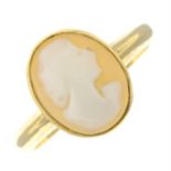 A shell cameo ring.