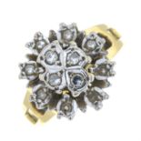 An 18ct gold diamond cluster ring.