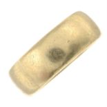 A 9ct gold plain band ring, by Charles Green & Son.