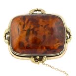 A late Victorian amber brooch.