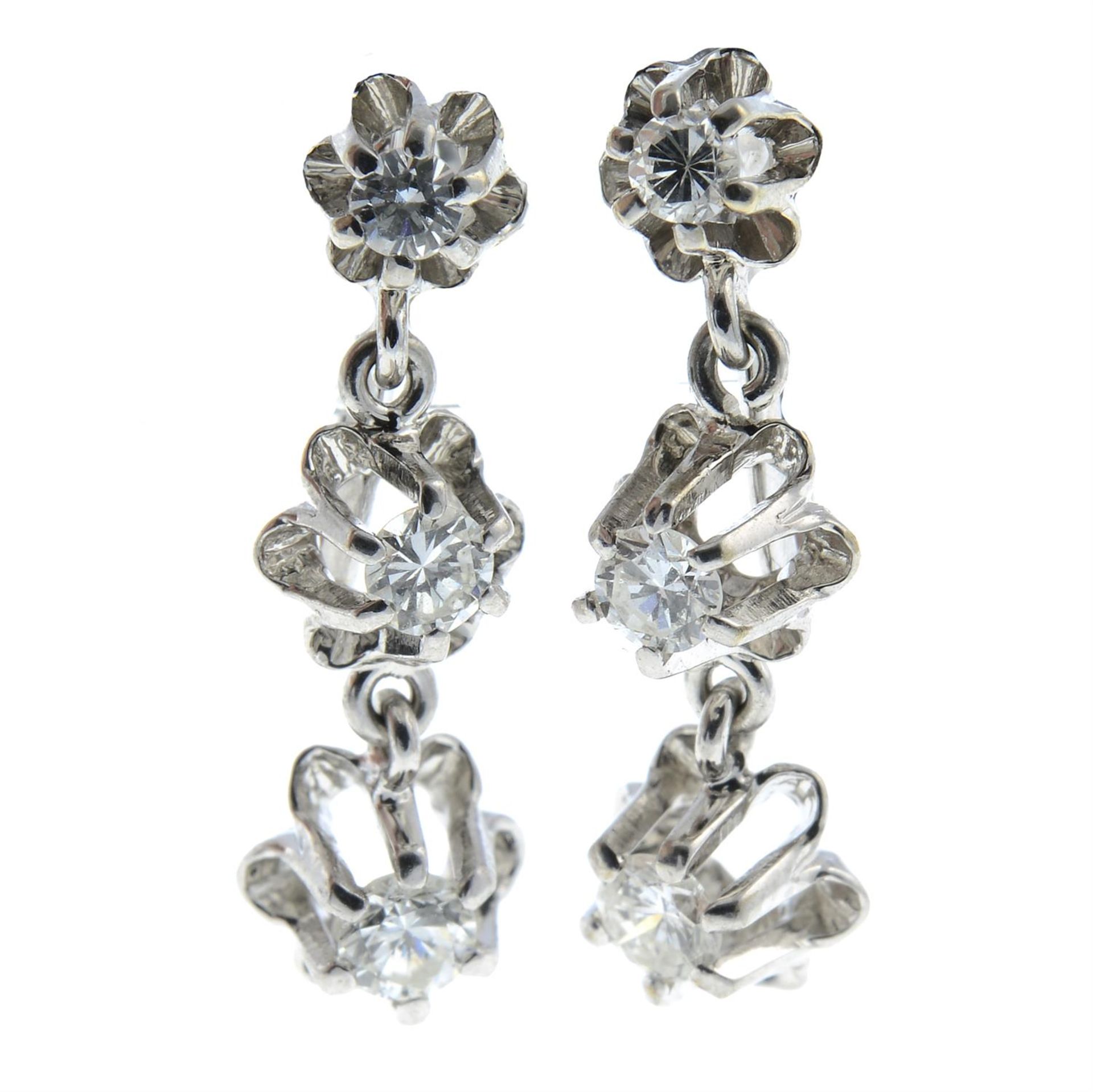 A pair of diamond drop earrings, by Gustav Dahlgren & Co.