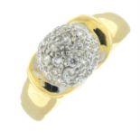 A pavé-set colourless gem bombe dress ring.