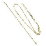 (69179) A 9ct gold fancy-link necklace, with matching bracelet.