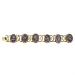 A late 19th century goldstone micro-mosaic bracelet.