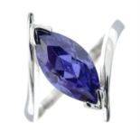 A 9ct gold purple cubic zirconia single-stone ring.