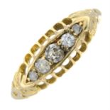 An early 20th century old-cut diamond five-stone ring.