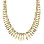 A 9ct gold fancy-link necklace.