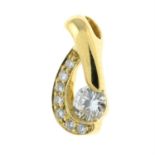 An 18ct gold brilliant-cut diamond pendant.