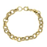 A 9ct gold oval belcher-link chain bracelet.