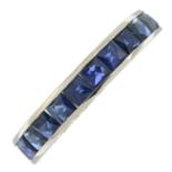 A sapphire full eternity ring.