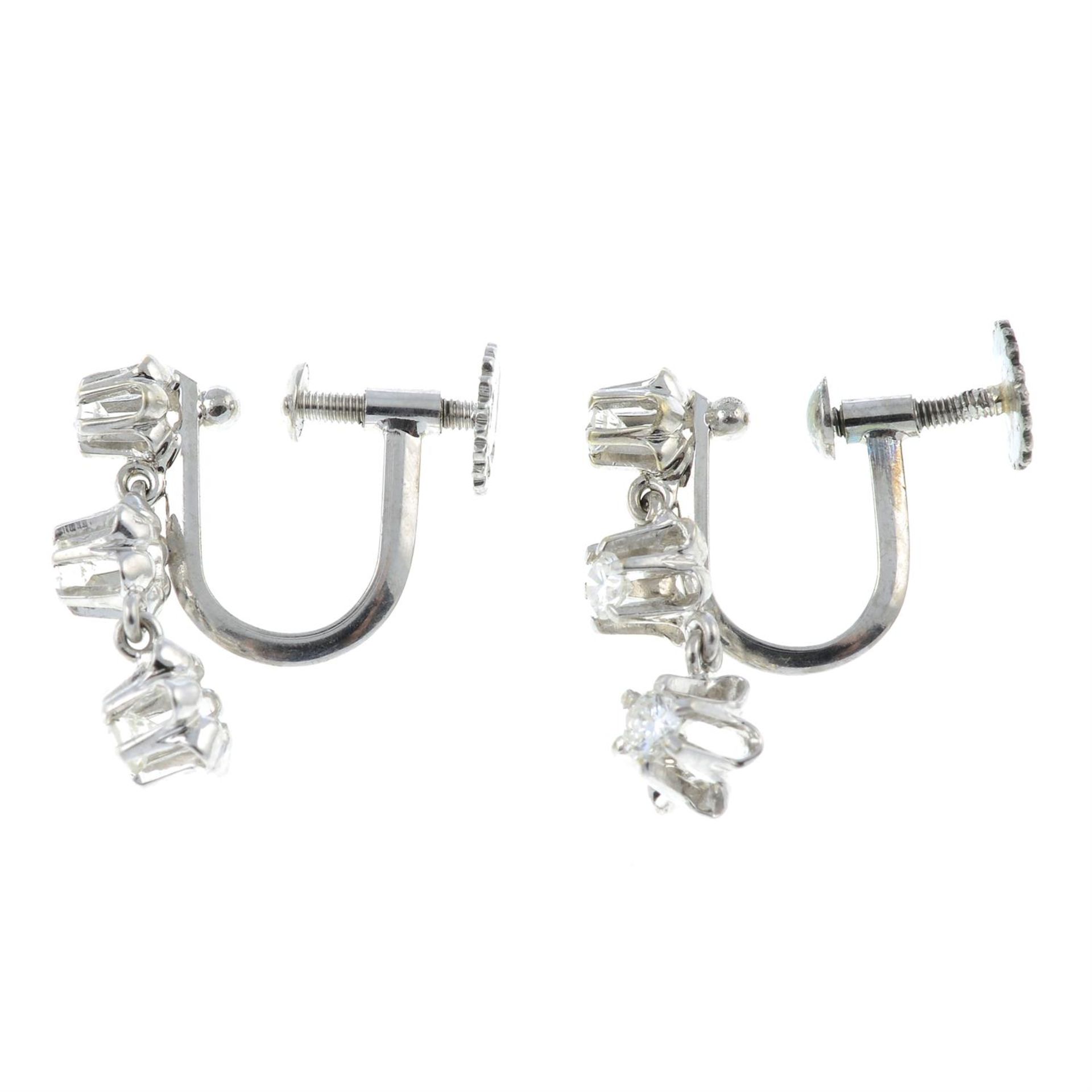 A pair of diamond drop earrings, by Gustav Dahlgren & Co. - Image 2 of 2