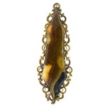 A late 19th century gold and agate brooch.