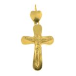 A crucifix locket pendant.