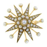 A 19th century split pearl star brooch.