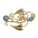 A 9ct gold opal triplet brooch.