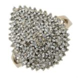 A 9ct gold diamond pear-shape cluster ring.