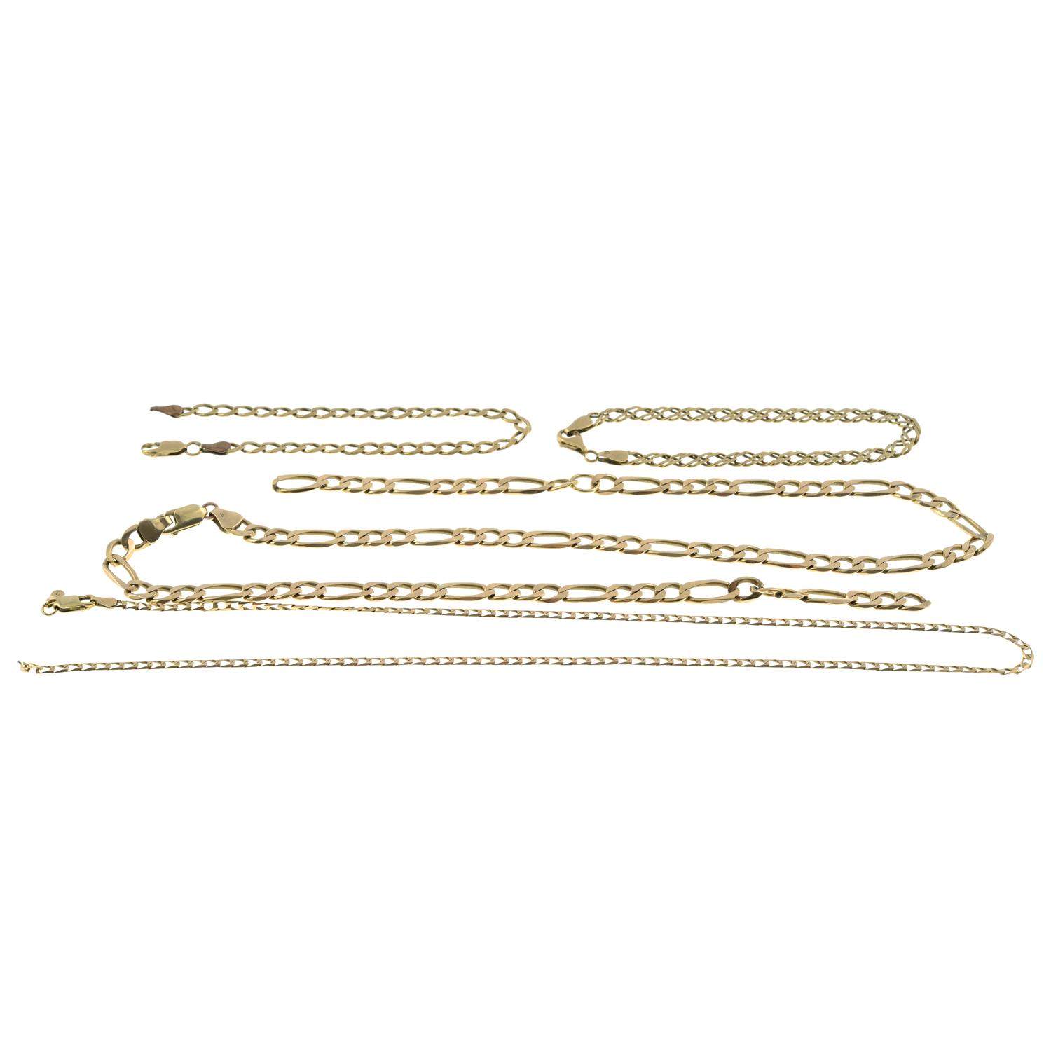 (69302) Two chain necklaces and two 9ct gold bracelets. - Image 3 of 3