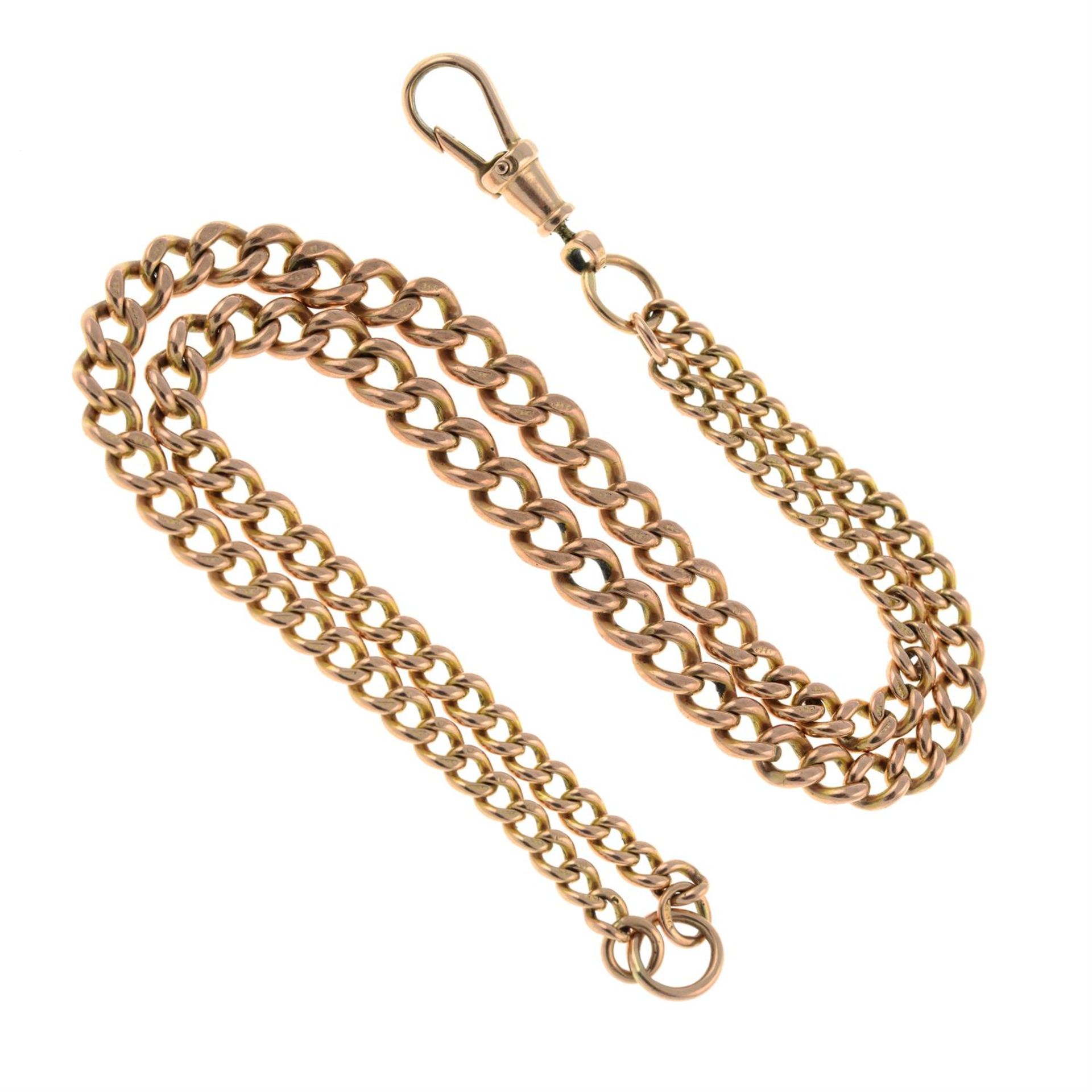 An early 20th century 9ct gold curb-link chain bracelet. - Image 2 of 2