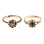 Two late 19th to early 20th century gem-set rings.