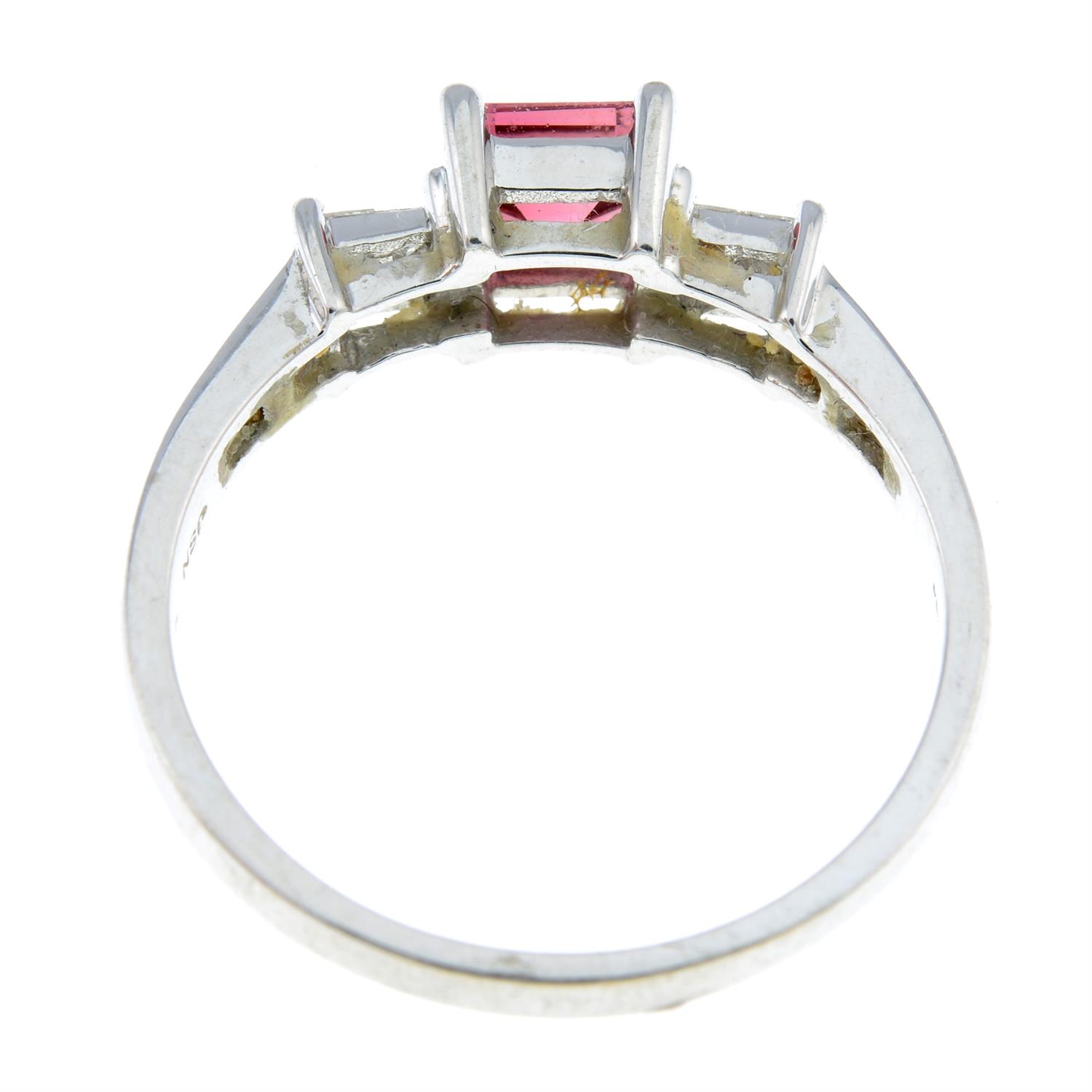 An 18ct gold pink tourmaline and diamond ring. - Image 2 of 2