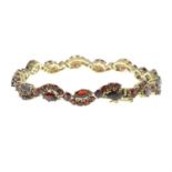 A garnet cluster bracelet.