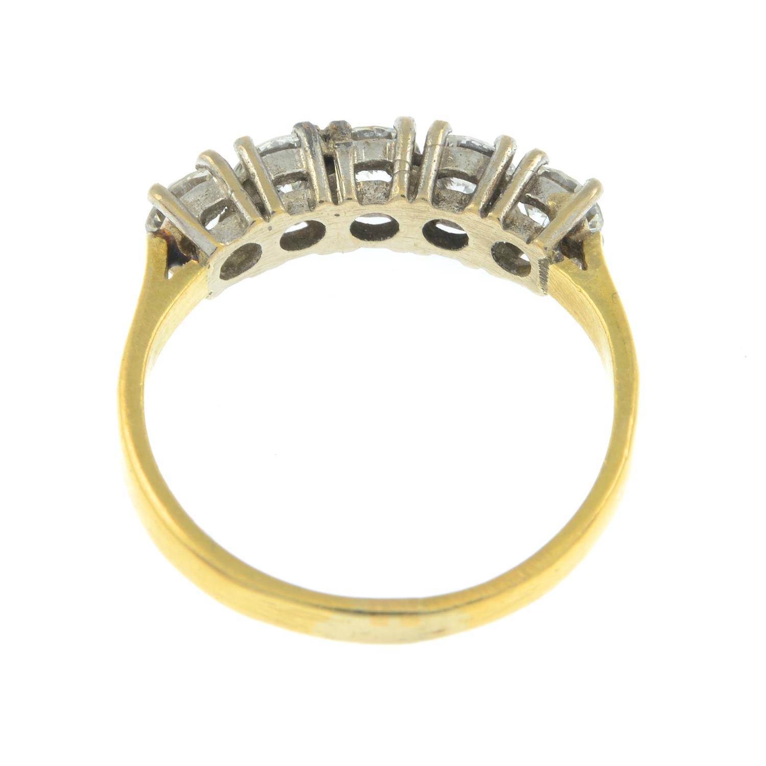 An 18ct gold brilliant-cut diamond five-stone ring. - Image 2 of 2